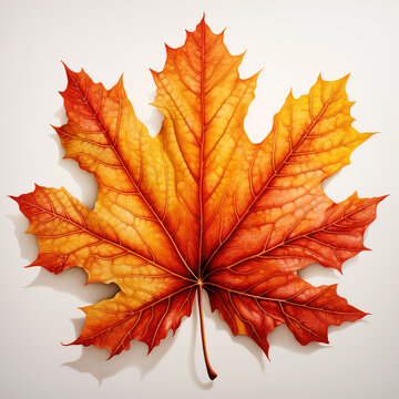 Autumn leaf isolated on white