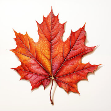 Autumn leaf isolated on white