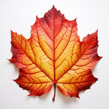 Autumn leaf isolated on white