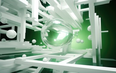 Abstract 3d render, A Journey Through Mesmerizing 3D Abstract Creations, With vibrant colors and beautiful backgrounds, Generative AI