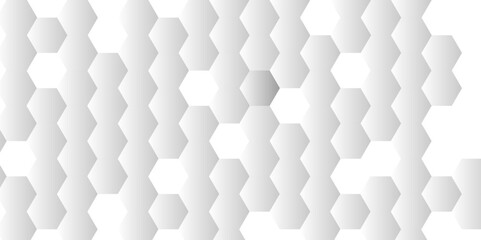 Seamless creative geometric Pattern of white hexagon white abstract hexagon wallpaper or background. 3D Futuristic abstract honeycomb mosaic white background. white hexagon geometric texture.