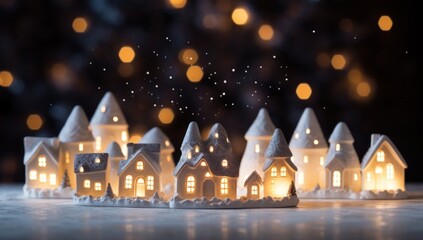 some christmas decorations in miniature form, in the style of villagecore