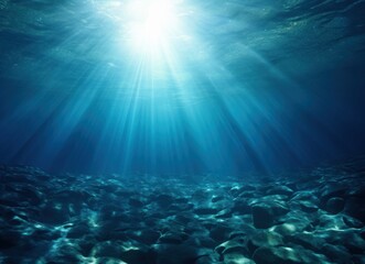 Fototapeta na wymiar Ocean rays under the water sea view