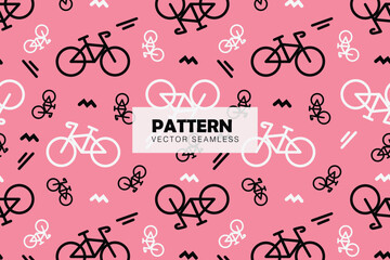 Bicycle geometric line shapes seamless repeat pattern