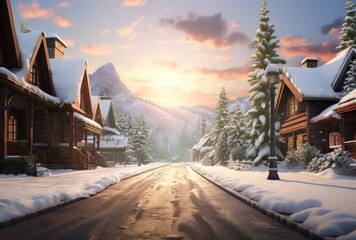 miniature christmas in a snow village