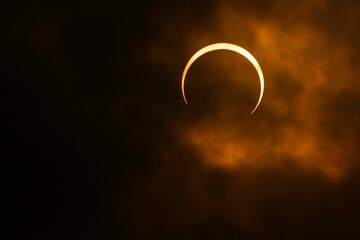Dramatic celestial event of the Annular Solar Eclipse near Pleasanton, TX