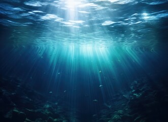 Obraz na płótnie Canvas Ocean rays under the water sea view