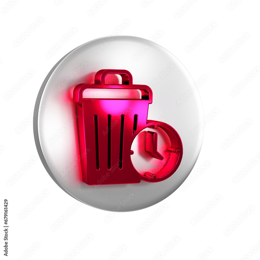 Poster red waste of time icon isolated on transparent background. trash can. garbage bin sign. recycle bask