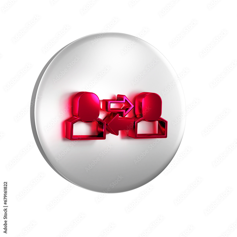 Canvas Prints red exchange work icon isolated on transparent background. information exchange between people. empl