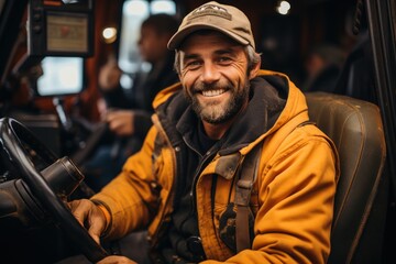  portrait of a truck driver driving his truck