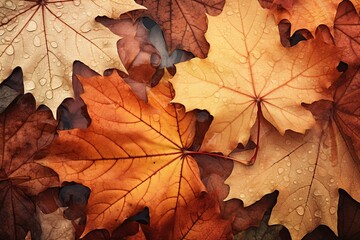 Fototapeta premium group of beautiful leaves in autumn