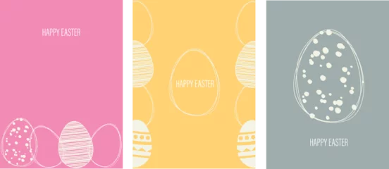 Fotobehang easter card with eggs set . flat minimalistic illustration modern style  © Anminsi