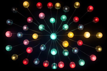 Obraz premium multi-coloured light orbs against a black setting