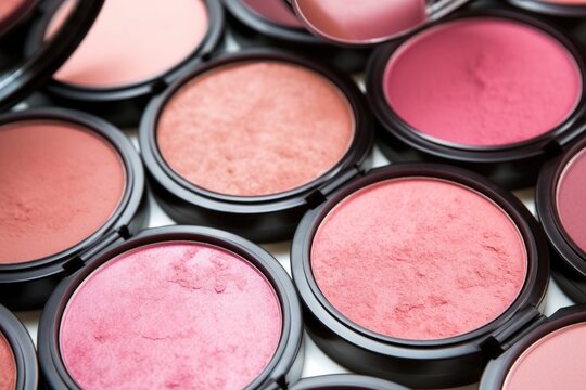 unpressed blush powder in pans