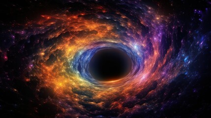 black multicolored galaxy or hole in space