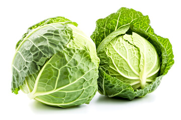 Obraz premium Fresh savoy cabbage isolated on white background. 