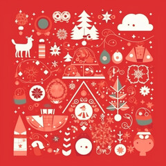 Christmas red background. AI Generated