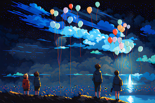 the balloon is high high. Generative AI