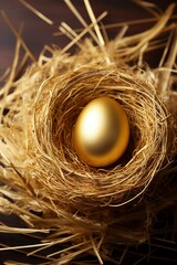 symbol of economic development golden eggs in a nest