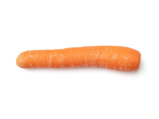 Ripe carrot on white