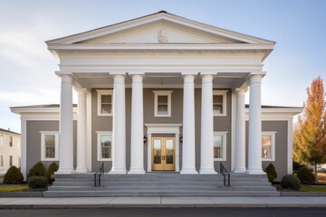 Obraz premium greek revival courthouse with twin pillars