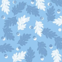 Christmas tree branches, festive tree, New Year, Christmas, snow, snowflakes