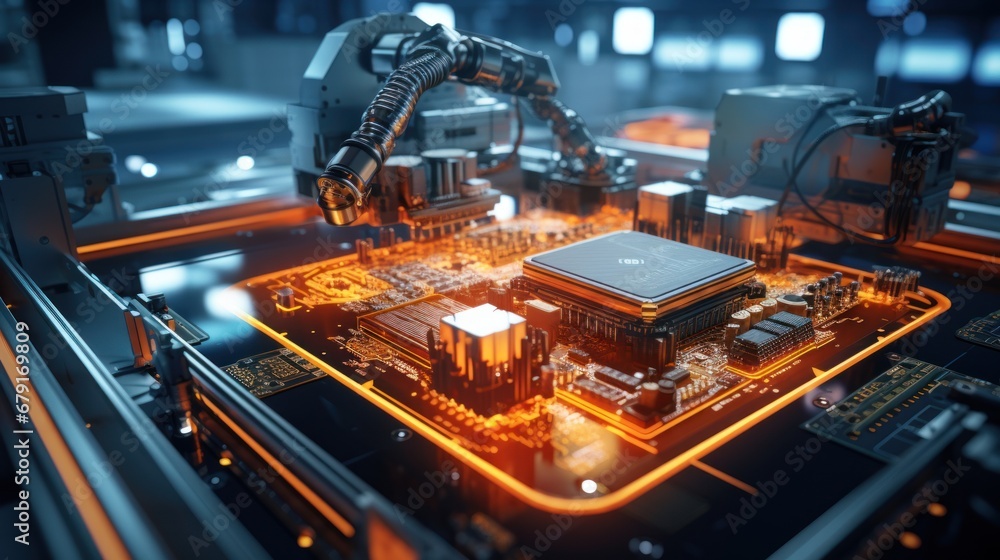 Aufkleber component installation and quality control of circuit board