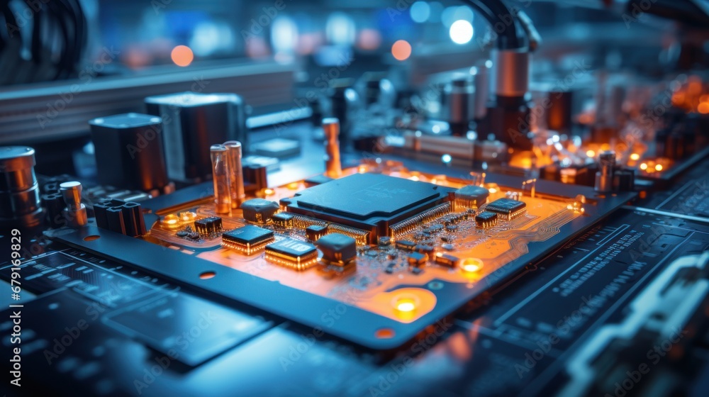 Aufkleber component installation and quality control of circuit board