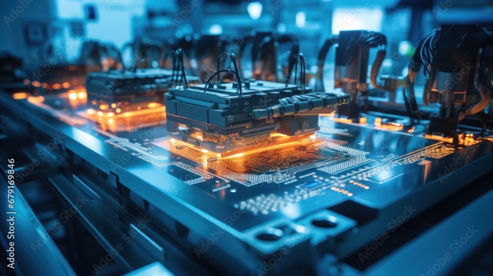 Aufkleber component installation and quality control of circuit board