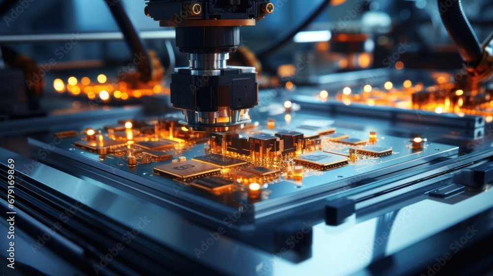 Aufkleber component installation and quality control of circuit board