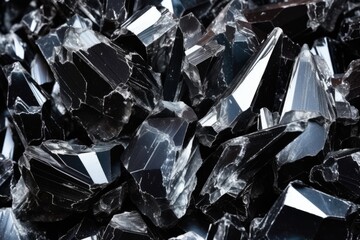 close image of shiny obsidian surfaces