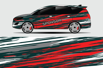 black and red base colorVan wrapper design. Wrap, sticker, and decal design in vector format	
