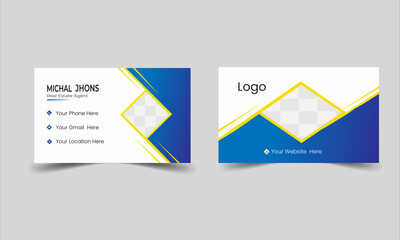 
Double-sided creative business card template.Set of black and orange modern business card print templates.Business card for business and personal use with company logo. 