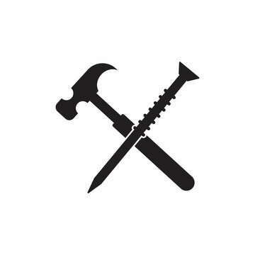 black hammer and screw crossed clip art preview