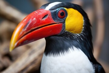 Obraz premium close-up of a toucans colorful and large beak
