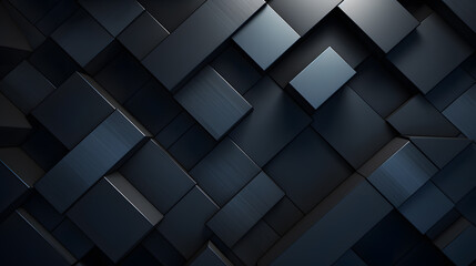 Black background with cube geometric shapes - obrazy, fototapety, plakaty