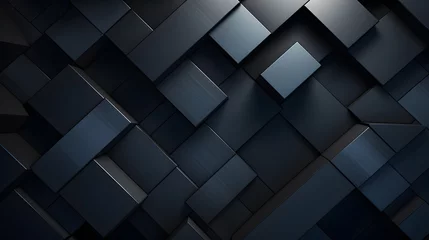Poster Black background with cube geometric shapes © Oksana