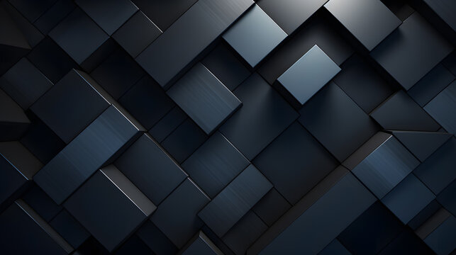 Black background with cube geometric shapes © Oksana