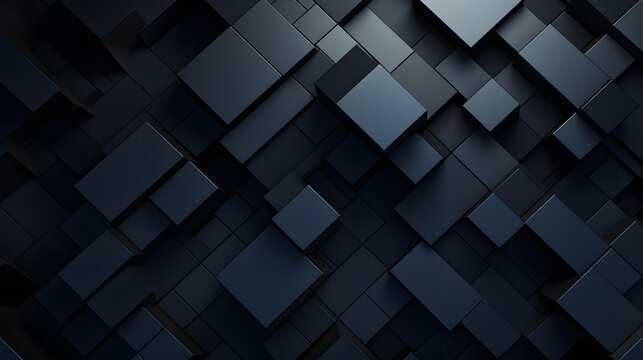 Black background with cube geometric shapes