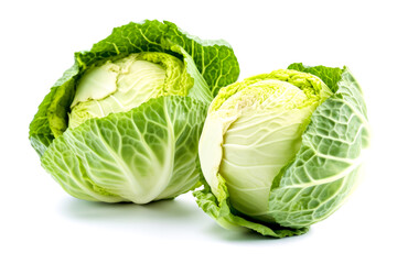 Fototapeta premium fresh savoy cabbage isolated on white background,