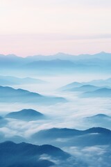 Fototapeta premium Beautiful landscape of mountains in foggy morning. Beauty in nature.