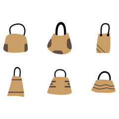 Handbag icon set. fashion vector