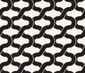 Vector seamless pattern. Repeating geometric elements. Stylish monochrome background design.