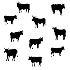 Cow icon set. Animal vector