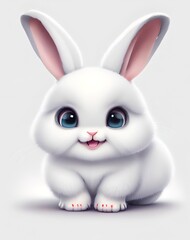 rabbit, bunny, animal, easter, pet, white, mammal, fur, fluffy, cute, ears, domestic, hare, pets, young, animals, isolated, green, baby, close-up, nature, spring, small, tame, one, cartoon, illustrati