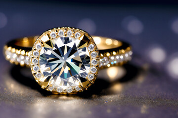 Fototapeta premium A beautiful wedding ring. Eternal Love. The Journey of Wedding Rings. Generative AI