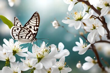 Obraz premium butterfly on a branch of lilac