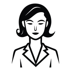 Business Woman In A Suit Flat Icon Isolated On White Background