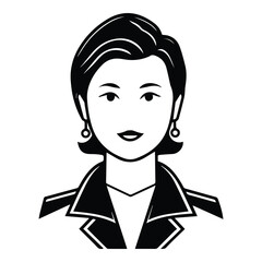 Business Woman In A Suit Flat Icon Isolated On White Background