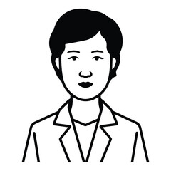 Asian Businesswoman Flat Icon Isolated On White Background